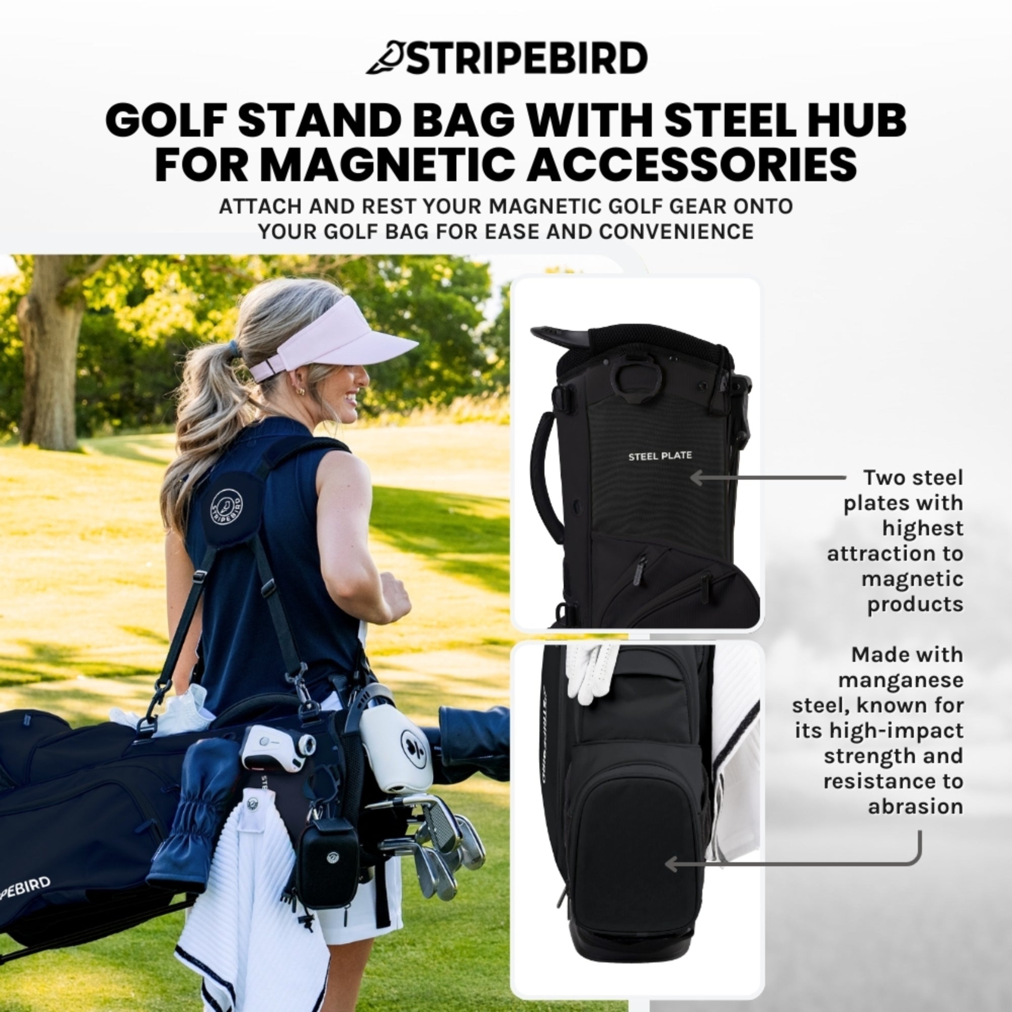 Golf Stand Bag with Hub for Magnets