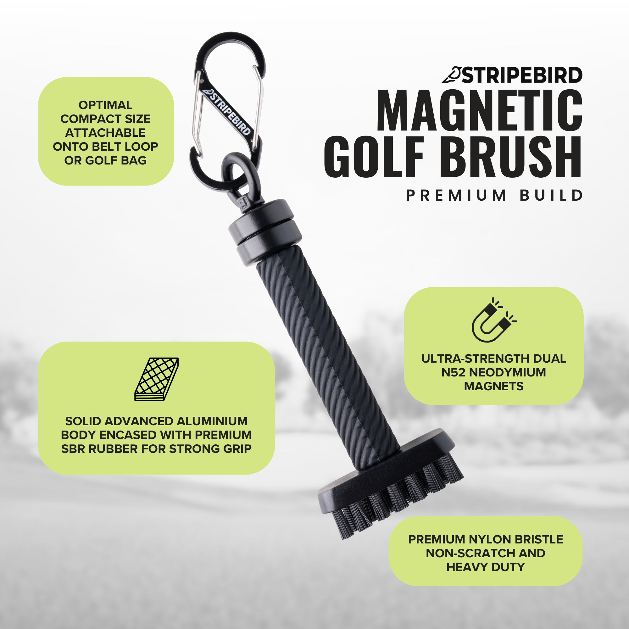 Magnetic Golf Club Brush Groove Cleaner