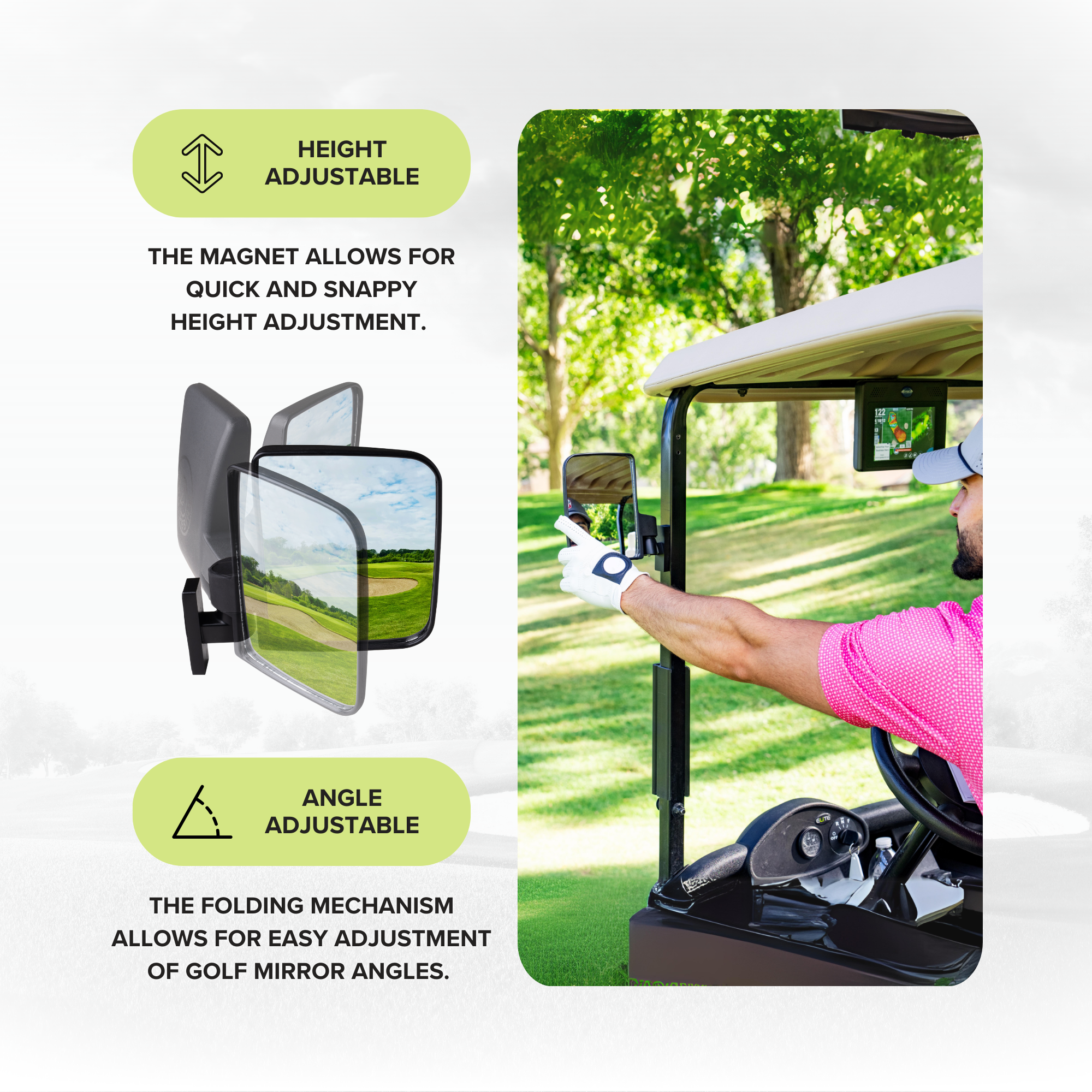 Magnetic Golf Cart Mirrors